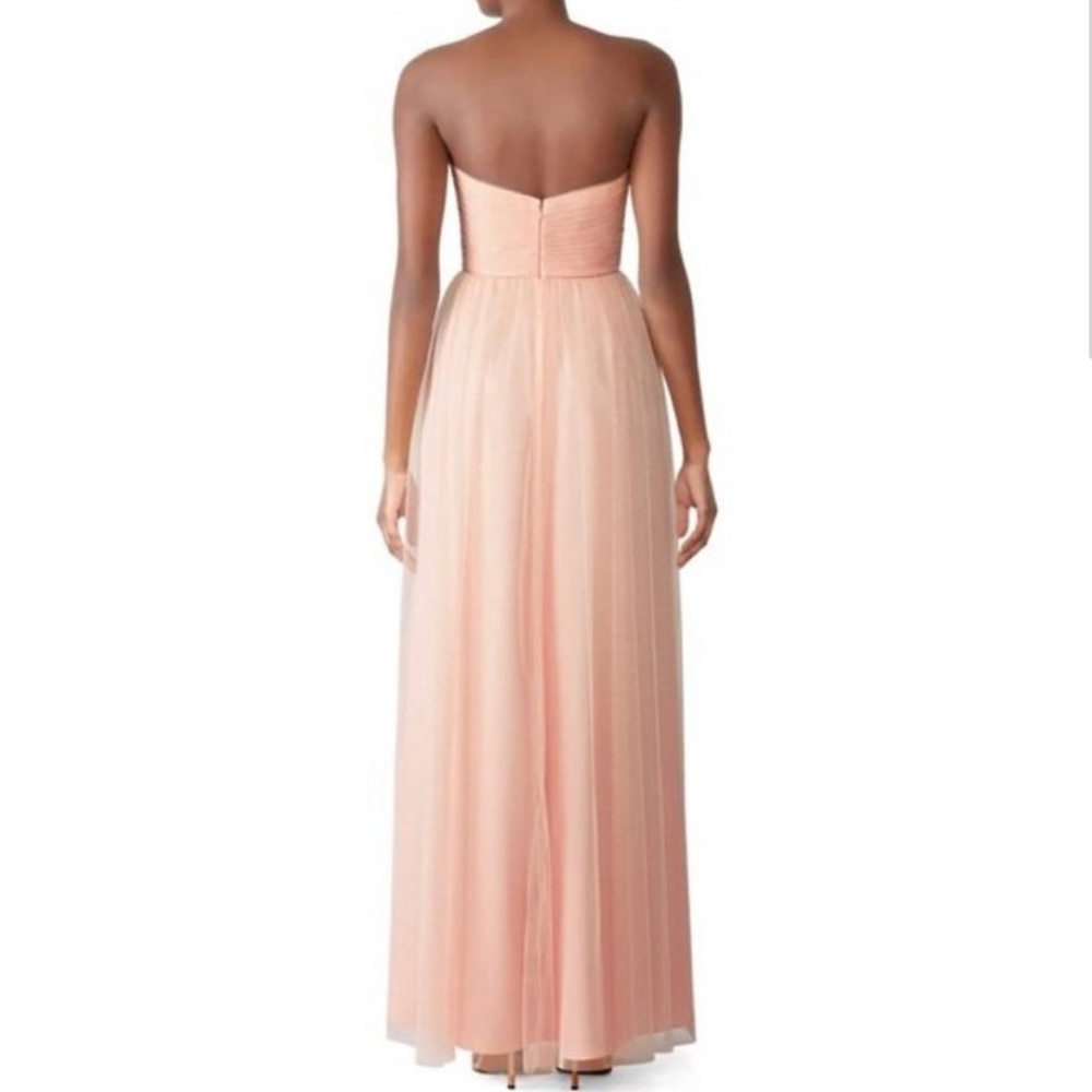 Amsale Bridesmaids Blush Pink Tulle Strapless Dress Womens 6 EUC - Picture 3 of 7